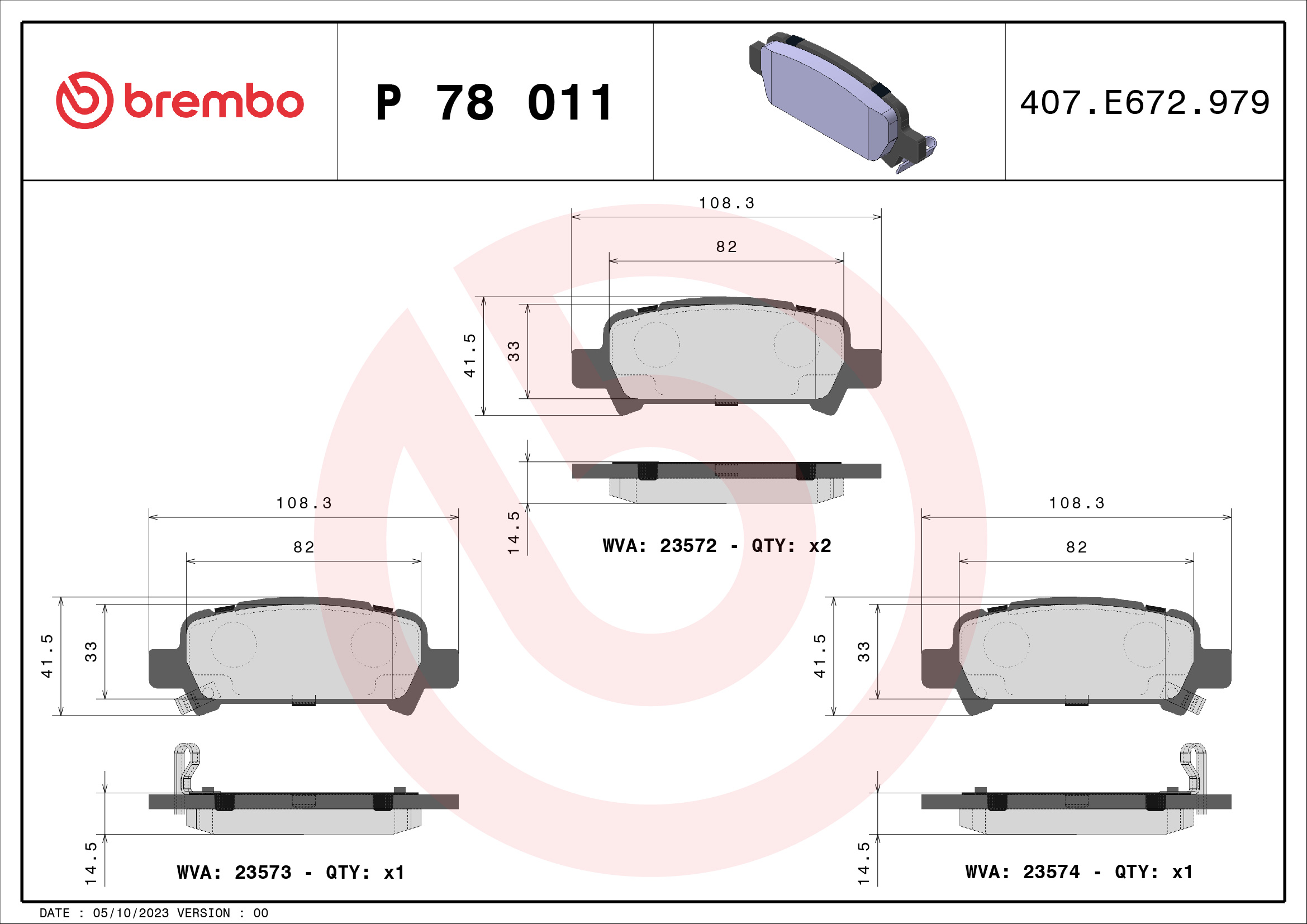 A.B.S. P 78 011 BREMBO Bremsbelagsatz, Scheibenbremse